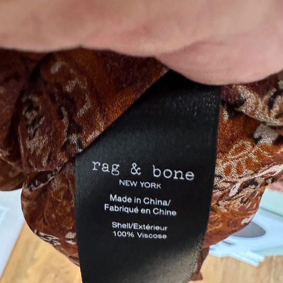 rag and bone Woman's Long Sleeve Antonia Blouse Size XS Brown/Multi gorgeous - Picture 5 of 7